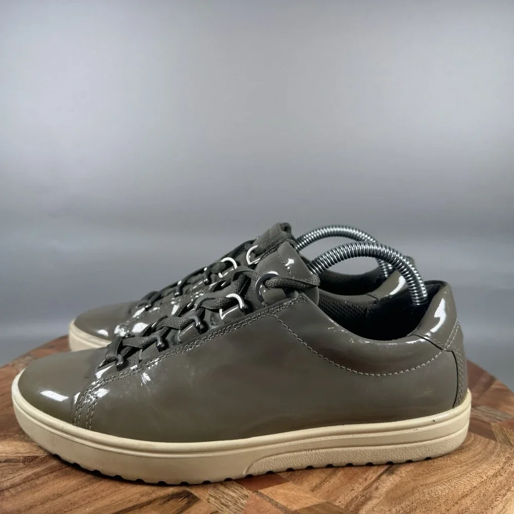 Ecco Fara Sneaker Green Patent Leather Lace Up Shoe Women's Size 36 US 5-5.5‎